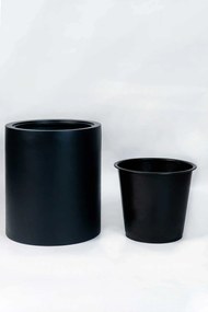 Okrúhly kvetináč ESTRA, výška 40 cm, čierny mat
