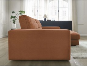 Oranžová zamatová rohová pohovka (pravý roh/s leňoškou) Sierra – Bobochic Paris