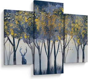 Obraz jeleňa v lese (90x60 cm)