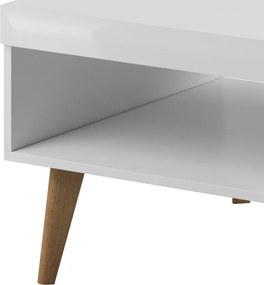 Konferenčný stolík so zásuvkami Nordi, dub riviera/biela lesk