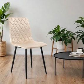 Jedálenská stolička DEXTER zamatová, béžová