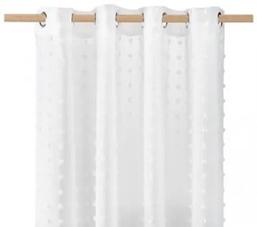 Štýlová biela záclona s guličkami 140 x 250 cm