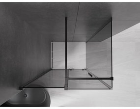 Mexen Velar, sprchový kút s posuvnými dverami 100 x 85 cm, 8mm šedé sklo, čierna matná, 871-100-085-41-70