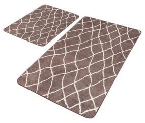 Hnedé zamatové kúpeľňové predložky v súprave 2 ks 60x100 cm – Mila Home