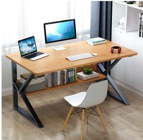 Písací stôl s policou v dekore dub SHAPE 80x40 cm