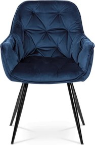 Jedálenská stolička zamatová, modrá DCH-421 BLUE4