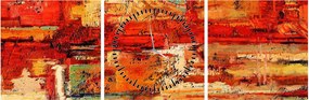 Obraz nástennej maľby (s hodinami) (90x30 cm)