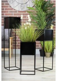 KOVOVÝ KVETINÁČ SO STOJANOM PLAIN 90X24 CM ČIERNA