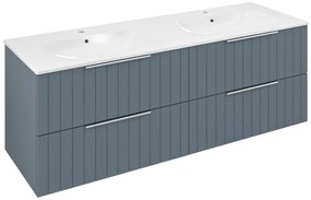 Sapho Sapho, CIRASA umývadlová skrinka s dvojitým umývadlom 141x54x46cm, siena strip, CR141-4242S-21
