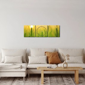 Obraz - Pole s obilím (s hodinami) (90x30 cm)