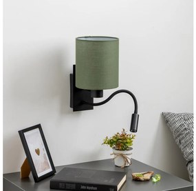 Brilagi - LED Nástenná lampa NUBILA 1xE27/25W/230V + LED/3W čierna/zelená BG1558+BG1576