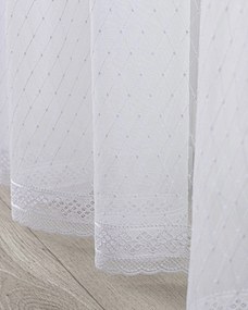 Záclona so systémom FLEX (dvojité spony flex) farba produktu biela látka polopriehľadný, zapletaná, vzorované