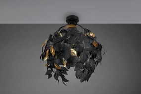 Matne čierne kovové stropné svietidlo s plastovým tienidlom ø 38 cm Leavy – Reality