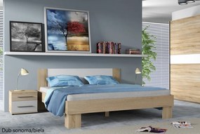 COLORADO - posteľ - 180x200 cm, dub sonoma/biela, bez matraca