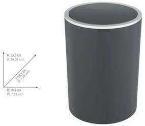 WENKO 25146100 - Kôš INCA 18,5 x 25,5 cm antracit/lesklý chróm