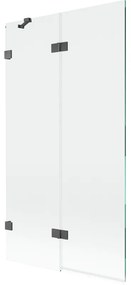 Mexen Lunar, 2-krídlová vaňová zástena ľavá 100 x 150 cm, číre sklo, grafitová, 897-100-100-66-00-L