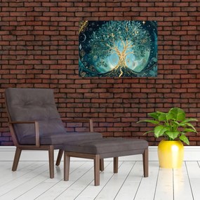Sklenený obraz – Strom života vo vesmíre (70x50 cm)
