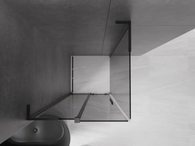 Mexen Velar L, sprchový kút s posuvnými dverami 120 x 120 cm, 8mm šedé sklo, čierna matná, 871-120-120-43-70