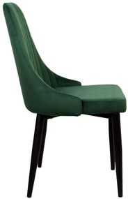 Jedálenská stolička LORIENT zamatová, tmavozelená