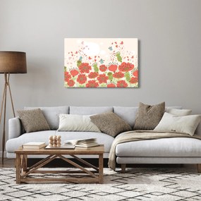 Obraz - Vtáčiky na rozkvitnutej lúke (90x60 cm)