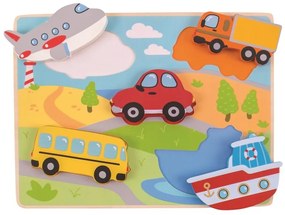 Bigjigs Toys Vkladacie puzzle dopravné prostriedky