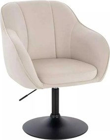 LuxuryForm DESIGN Stolička AVOLA VELUR na čiernom tanieri - krémová