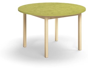 Stôl DECIBEL, Ø1200x720 mm, linoleum - limetková zelená, breza
