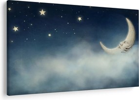 Obraz - Mesiac s hviezdami (90x60 cm)