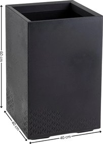 Květináč na kolečkách BETONIQUE 60x40 cm černý