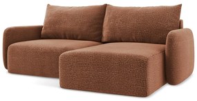 Rozkladacia/s úložným priestorom rohová pohovka v tehlovej farbe (pravý roh) Kalena – Makamii