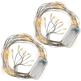 Nexos 74573 Vianočný svetelný drôt MINI LED, 2 ks, teple biela, 48 LED