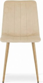 Krémová zamatová stolička LAVA MASLO KRÉMOVÁ