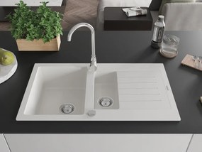 Mexen Matias - drez granitový 90,0x50,5cm, 1,5-komorový, biela, 6502901505-20