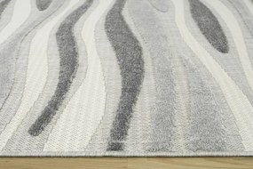 Šnúrkový koberec Stella D408A sivý / strieborný / krémový