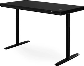 Elektrický písací stôl sit-stand so zásuvkou a bezdrôtovou nabíjačkou Qi čierny, 1400 mm: ELLIS
