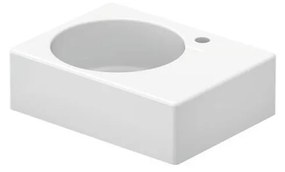 Duravit Scola - Univerzálne umývadlo 615x460 mm, umývacia plocha vľavo, 1 otvor pre batériu, biela 0684600011