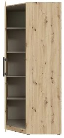 Rohová šatníková skriňa MARO 94x213 cm dub artisan