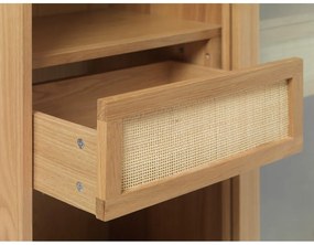 Vitrína v dekore duba s posuvnými dverami v prírodnej farbe 110x160 cm Barrali – Unique Furniture