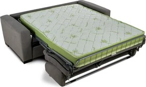 Pohovka JANIRA s rozkladom na každodenné spanie - matrac s Aloe vera, šedá (roma - 23 grigio)