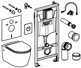 GROHE 103846SH00 - Sada 5 v 1 SOLIDO 1,13 m keramika/biela