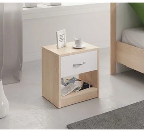 Nočný stolík NED dub sonoma/biela