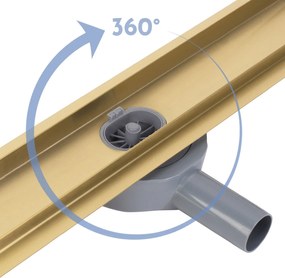 Rea Neox Pro, odtokový sprchový žľab 70cm, zlatá matná, REA-G2702