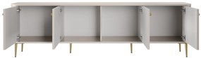 TV stolík Vespera 4D 187 cm - kašmírová / zlaté nožičky