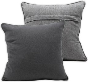 HOME ELEMENTS Obliečka na vankúš s lemom, z recyklovanej bavlny, tmavo a svetlo sivá