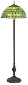 Vitráž stojaca Tiffany lampa GREEN Ø51