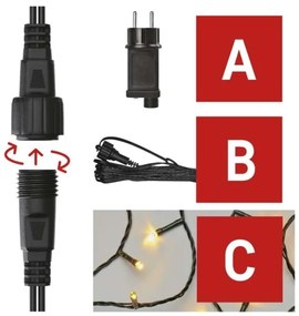 LED Vianočná vonkajšia reťaz 100xLED/15m IP44 teplá biela