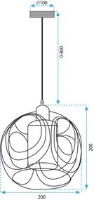 Závesná lampa La Belle X čierna/zlatá