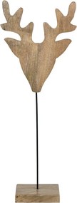 Dekorácia hlava jeleňa z mangového dreva na podstavci Deer - 40*20*90cm
