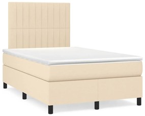 Boxspring posteľ s matracom a LED krémová 120x190 cm látka 3270216
