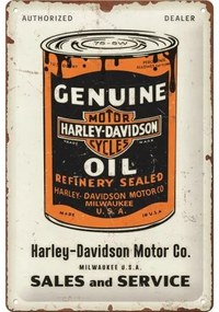 Plechová ceduľa Harley Davidson - Genuine Oil Can, ( x  cm)